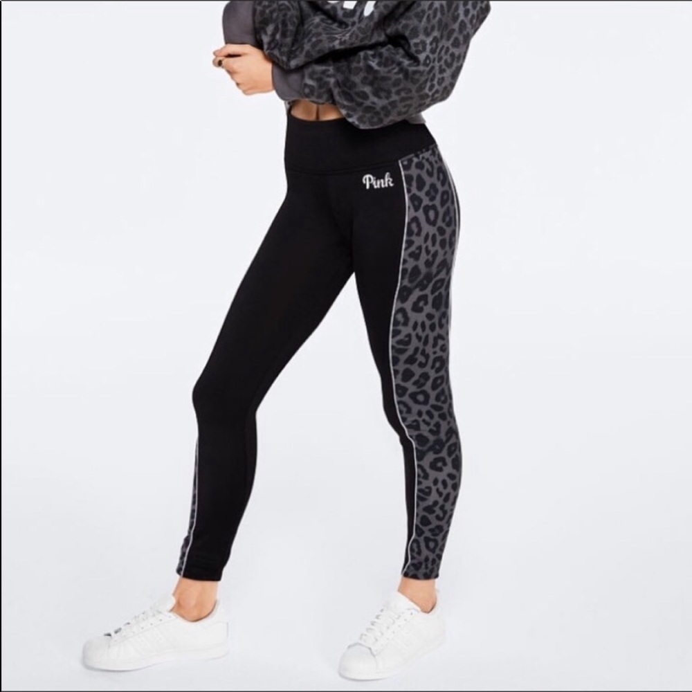NWT PINK ultimate leopard leggings with pockets